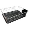 Multiful Functions Houseware Kitchen Storage Stainless Iron Shelf Dish Rack - Black - 16 In