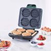 Multi Mini Waffle Maker: Four Mini Waffles;  Perfect for Families and Individuals;  4 Inch Dual Non-stick Surfaces with Quick Release & Easy Clean