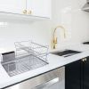 Multiful Functions Houseware Kitchen Storage Stainless Iron Shelf Dish Rack - Silver - 15.5 In