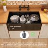 33 Inch Fireclay Farmhouse Kitchen Sink Black Single Bowl Apron Front Kitchen Sink, Bottom Grid and Kitchen Sink Drain Included