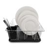 Multiful Functions Houseware Kitchen Storage Stainless Iron Shelf Dish Rack - Black - 16 In