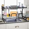 Bosonshop Over The Sink Dish Drying Rack Stainless Steel Kitchen Supplies Storage Shelf Drainer Organizer, 35" x 12.2" x 20.4" - 1