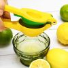 1pc; Lemon Lime Squeezer; Hand Juicer; Manual Press Citrus Juicer; No Seed 2 In 1 Double Layers Yellow Squeezer; Kitchen Gadgets; Home Kitchen Items