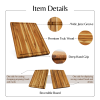 Teak Cutting Board Reversible Chopping Serving Board Multipurpose Food Safe Thick Board, Medium Size 20x15x1.25 inches